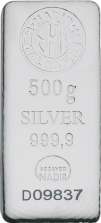 500g Srebrna Sztabka | Nadir Metal Rafineri