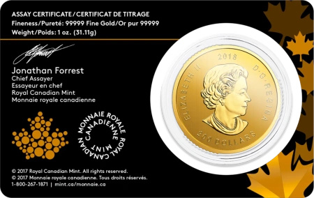 1 Uncja Zew Natury Złoty Orzeł .99999 Złota Moneta | 2018