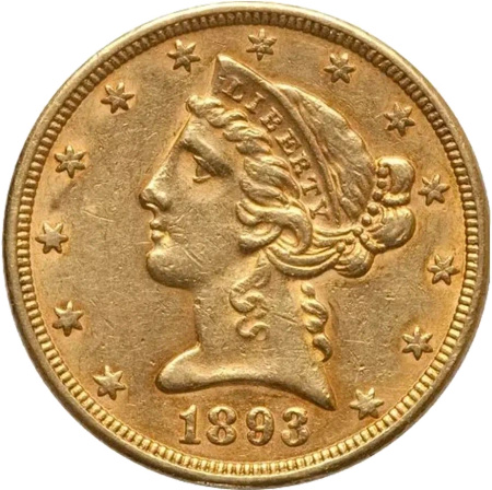 5 Dolarów "Liberty Head" Złota Moneta | 1795-1929