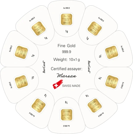 10 x 1g GoldSeed Złote Sztabki | Argor-Heraeus