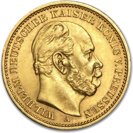 10 Marek Cesarz Niemiecki i Król Prus Wilhelm I Złota Moneta | 1873 -1888