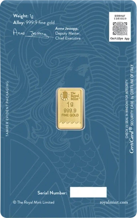 1g Britannia Sztabka Złota | Royal Mint