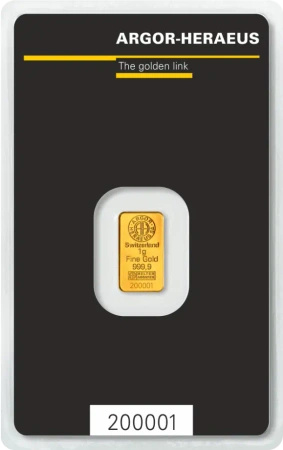 1g Sztabka złota | Argor-Heraeus | Kinebar