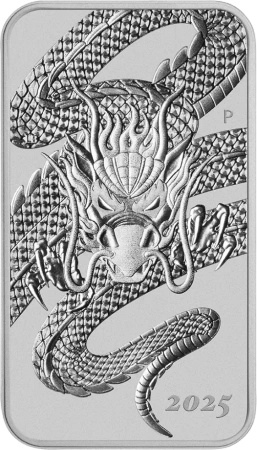 1 oz Smok Prostokątna Srebrna Moneta | 2025
