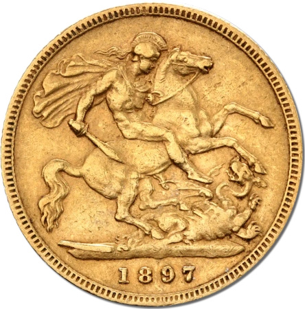 Pół Suwerena Królowa Wiktoria Złota Moneta | Mieszane Roczniki