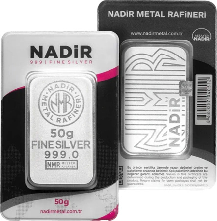 50g Srebrna Sztabka | Nadir Metal Rafineri