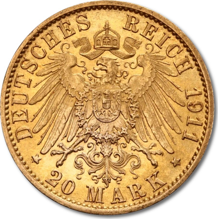 20 Marek Wielki Książe Hesji Ernest Ludwik Złota Moneta | 1890 - 1915