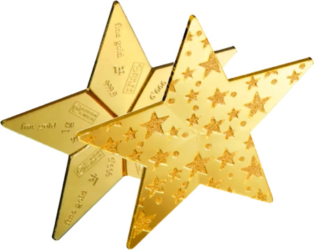 5 x 1g CombiBar Złota Sztabka | Valcambi | Błyszczące gwiazdy