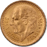 2,5 Peso Meksykańskie Złota Moneta | 1918-1948