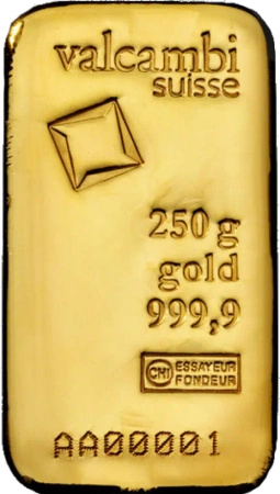 250 Złota Sztabka | Valcambi | Odlewana