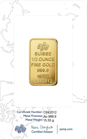 1/2 oz Złota Sztabka Róża | PAMP