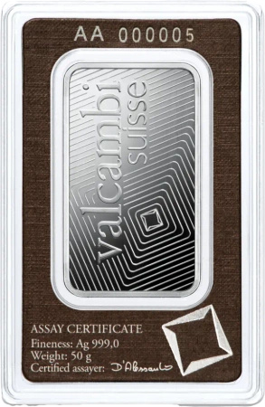 50g Srebrna Sztabka | Valcambi