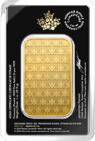1 Uncja Wafer Złota Sztabka | Royal Canadian Mint