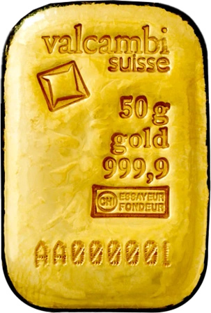 50g Złota Sztabka | Valcambi | Odlewana