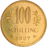 100 Szylingów Austriackich Złota Moneta | 1925 - 1934