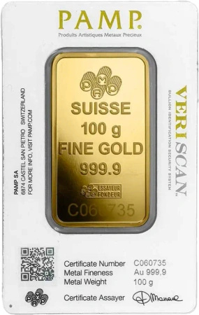 100g Złota Sztabka PAMP Fortuna