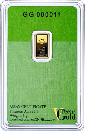 1g Złota Sztabka | Valcambi | Green Gold
