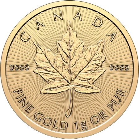 25 x 1g Liść Klonowy MapleGram Złote Monety | 2025