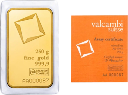 250 Złota Sztabka | Valcambi | Bita