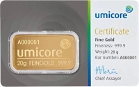 20g Gold Bar | Umicore