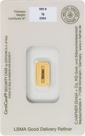 1g Złota Sztabka | C.Hafner