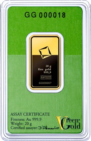 20g Złota Sztabka | Valcambi | Green Gold