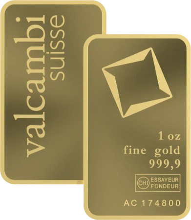 1 Uncja Złota Sztabka | Valcambi