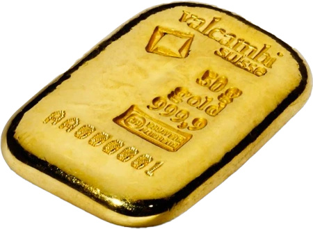 50g Złota Sztabka | Valcambi | Odlewana