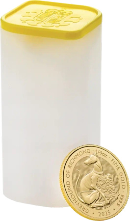 1/4 oz Tudor Beasts Greyhound of Richmond Złota Moneta | 2025