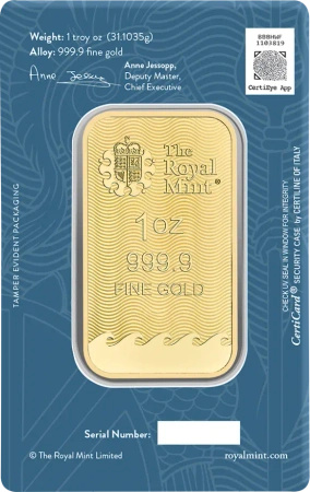 1 Uncja Britannia Sztabka Złota | Royal Mint