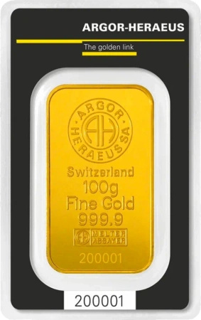 100g Złota Sztabka | Argor-Heraeus | Bita