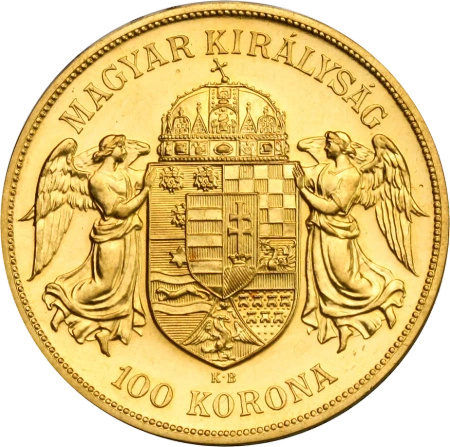 100 Koron Węgierskich Franciszek Józef I Złota Moneta