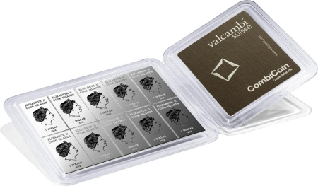 10 x 10 gr Combicoin Srebrna Sztabka | Valcambi