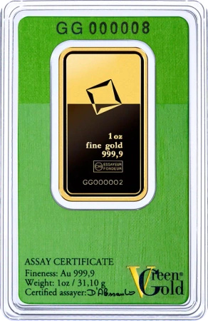 1 Uncja Złota Sztabka | Valcambi | Green Gold