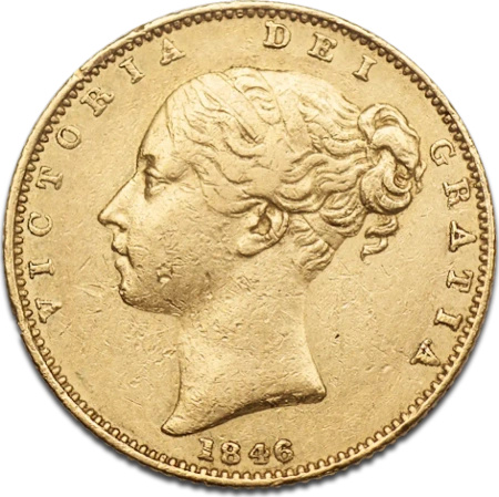 Pół Suwerena Królowa Wiktoria "Młoda Głowa" Złota Moneta | 1838 - 1885