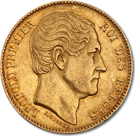 20 Franków Belgia Leopold I Złota Moneta | 1831 -1865