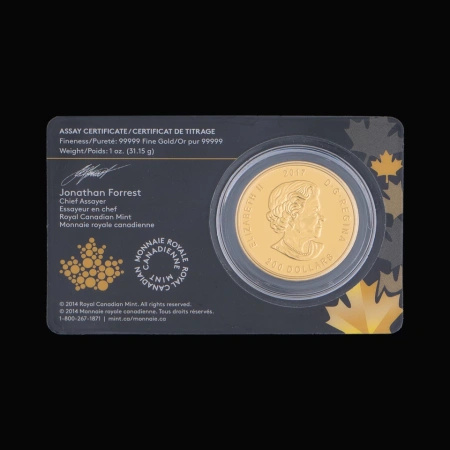 1 Uncja Zew Natury Jeleń .99999 Złota Moneta | 2017