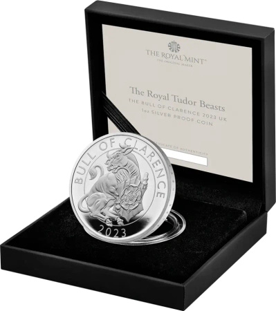 1 oz Tudor Beasts The Bull of Clarence Srebrna Moneta | Proof | 2023