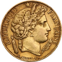 20 French Francs Cérès 2nd Republic | Gold | 1848-1852