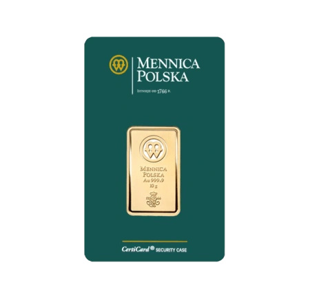 10 g Złota Sztabka | Mennica Polska (uszkodzony CertiCard)
