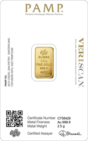 2.5g Gold Bar | PAMP Fortuna