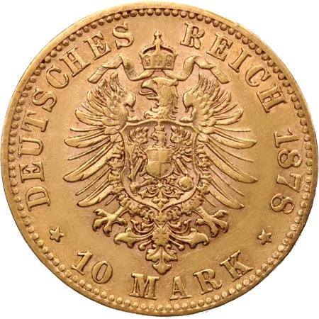 10 Marek Król Karol Wirtemberski Złota moneta | 1864 - 1891