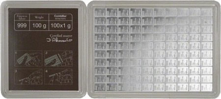100 x 1g Srebrna Sztabka | CombiBar® | Valcambi