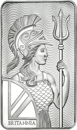 10 oz Srebrna Sztabka Britannia | Bita