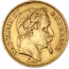 20 Franków Francja Napoleon III z koroną Złota Moneta | 1861 - 1870