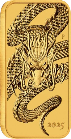 1 oz Smok Prostokątna Złota Moneta | 2025
