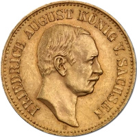20 Marek Król Saksonii Fryderyk August III Złota Moneta | 1904 - 1918