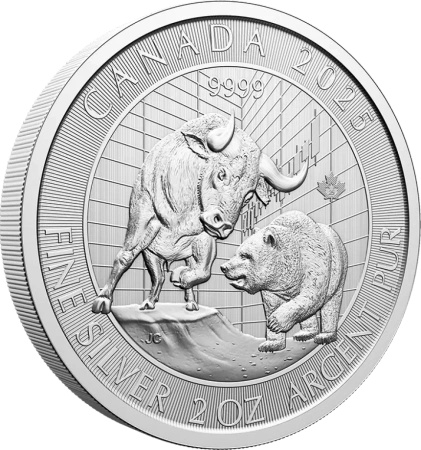 2 oz Byk i Niedźwiedź Srebrna Moneta | 2025