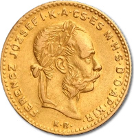 4 Forint 10 Francs Hungary | Gold | 1870 - 1892