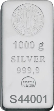 1 Kilo Srebrna Sztabka | Nadir Metal Rafineri